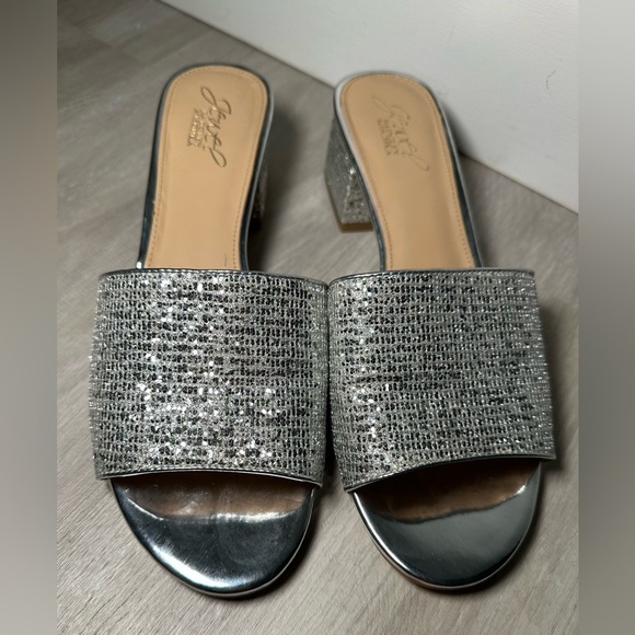 Harlyn Block Heeled Mules with Crystal Vamp by badgley mishcka sz 7.5 - Picture 1 of 14